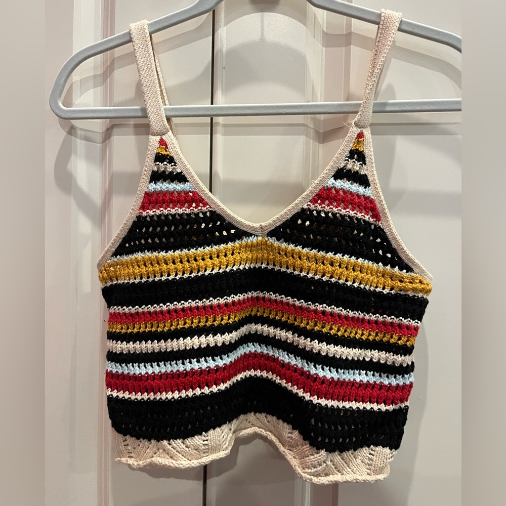 Knit Cropped Tank, multicolored, women’s size small.